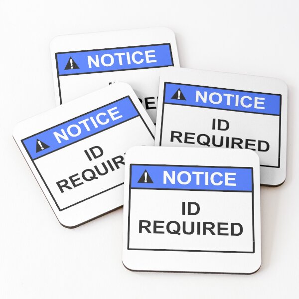 Item preview, Notice ID Required sign design designed and sold by SumoShark.