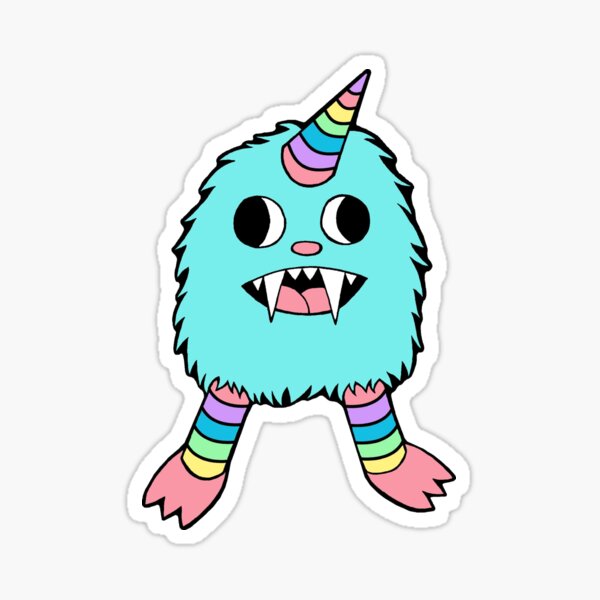 Happy Rainbow Monster Baby Sticker