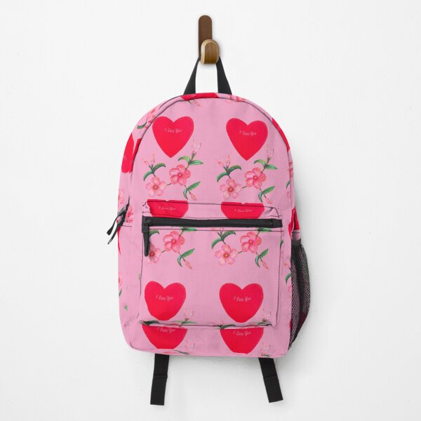 Item preview, With Love a Heart and flower Mandevilla on pink designed and sold by Zina Stromberg.