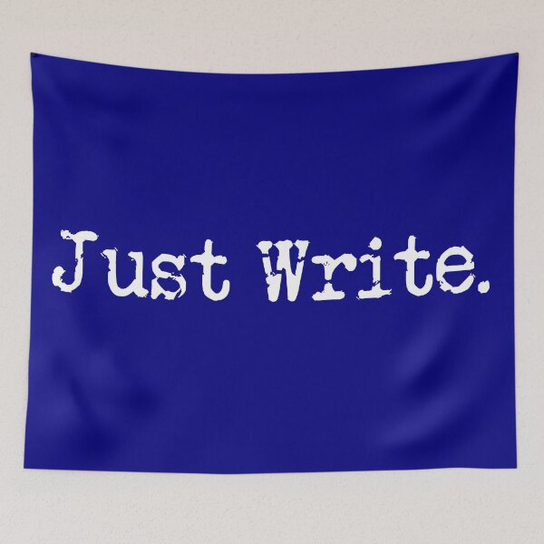 Item preview, Just Write. White Type Navy Blue designed and sold by TeaRoseWriter.