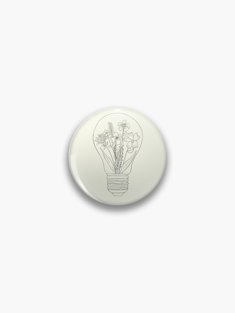Flower Light Bulb Line Drawing Pin for Sale by maggie-jm