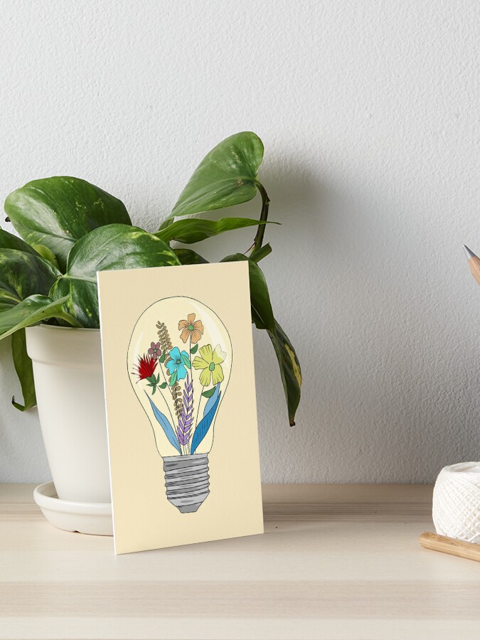 Flower Light Bulb Line Drawing Pin for Sale by maggie-jm