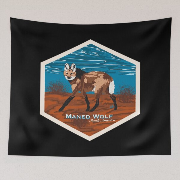 Item preview, Maned Wolf (Chrysocyon brachyurus) Screenprint Style designed and sold by Alawstrations.