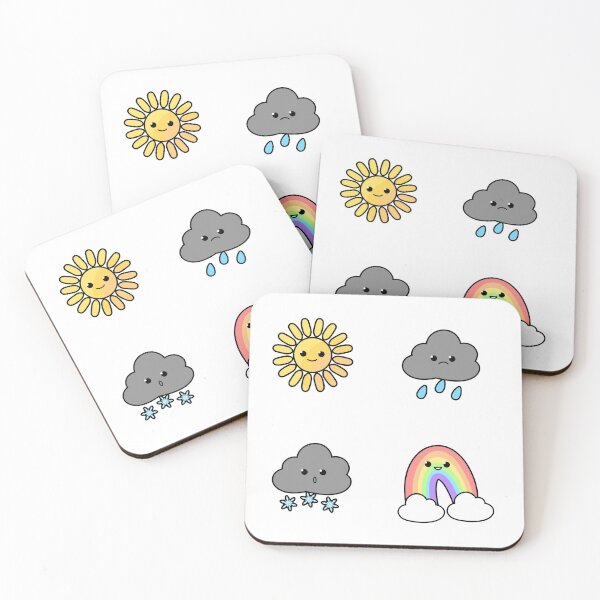 Item preview, cute weather sticker set designed and sold by Pbanjelly.