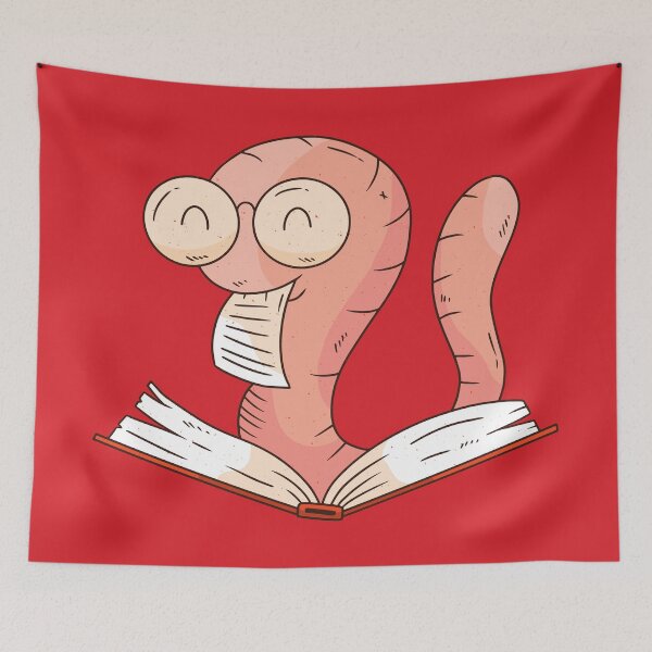 Item preview, Cute Book Worm Reading a Book designed and sold by cutenfunny.