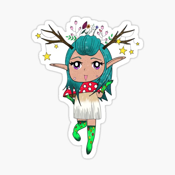 Vista previa del artículo con la obra «Kawaii Cute Chibi Dryad», diseñado y vendido por Grimdol Fair.