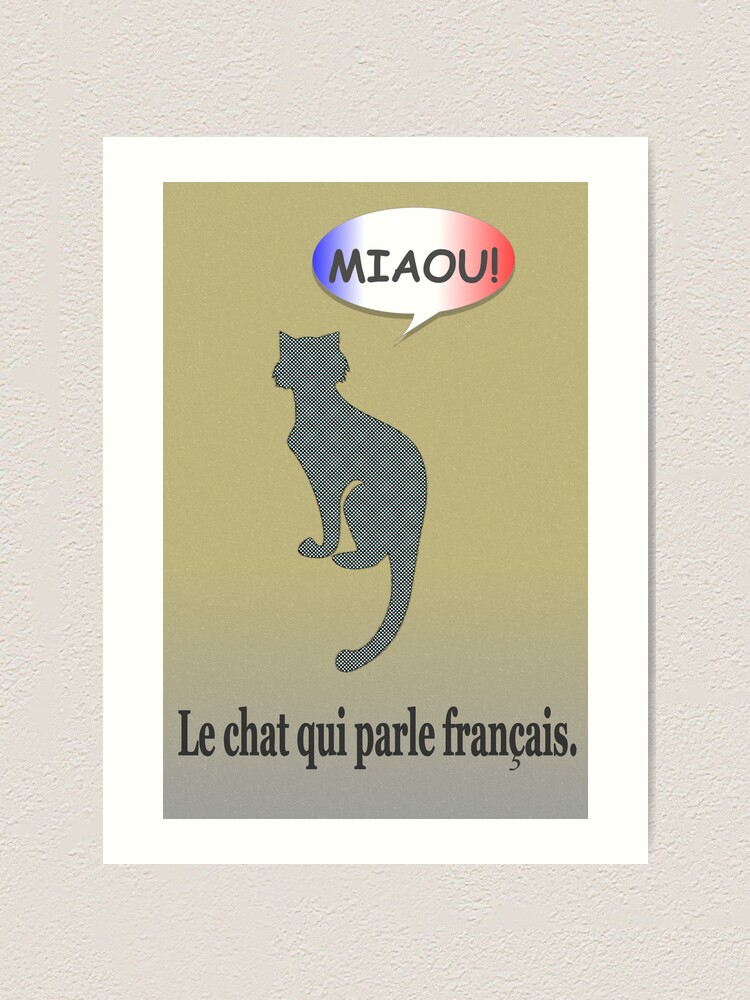 Lamina Artistica Le Chat Qui Parle Francais De Almdrs Redbubble