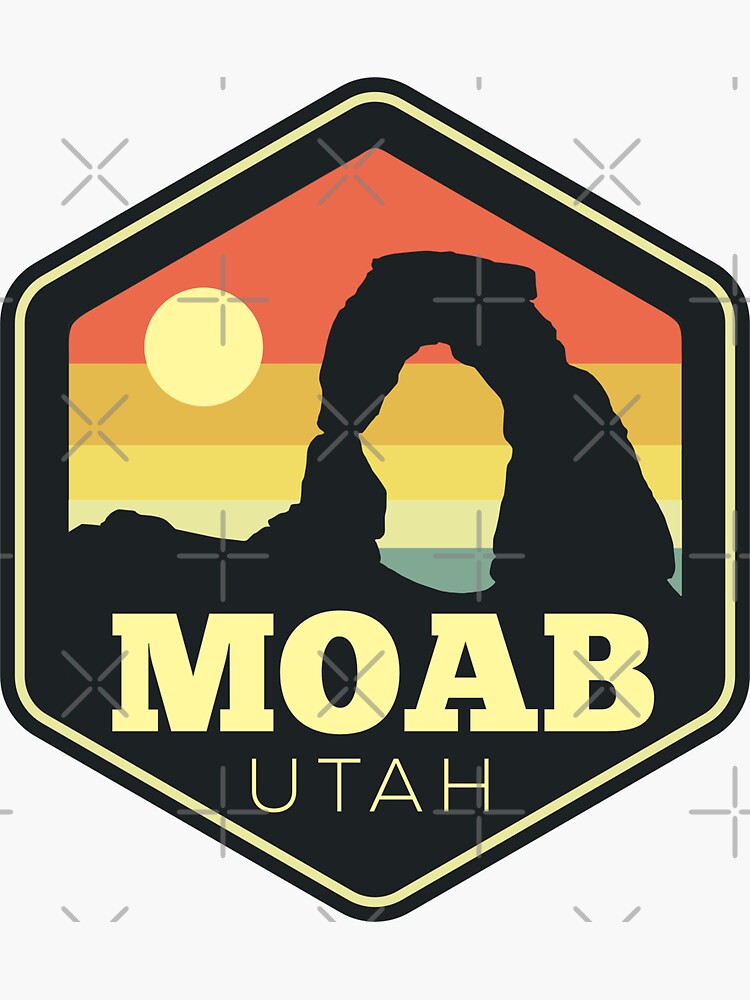 Moab Utah Arch Vintage Sunset Travel  Sticker