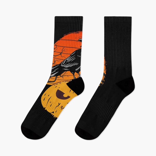 Item preview, Retro Sunset with crow or raven and hanging pumpkin designed and sold by TallOne-apparel.