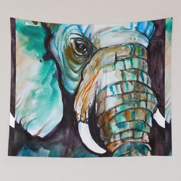 Item preview, Original Water Colour Painting of Elephant designed and sold by RedRoofStudio.