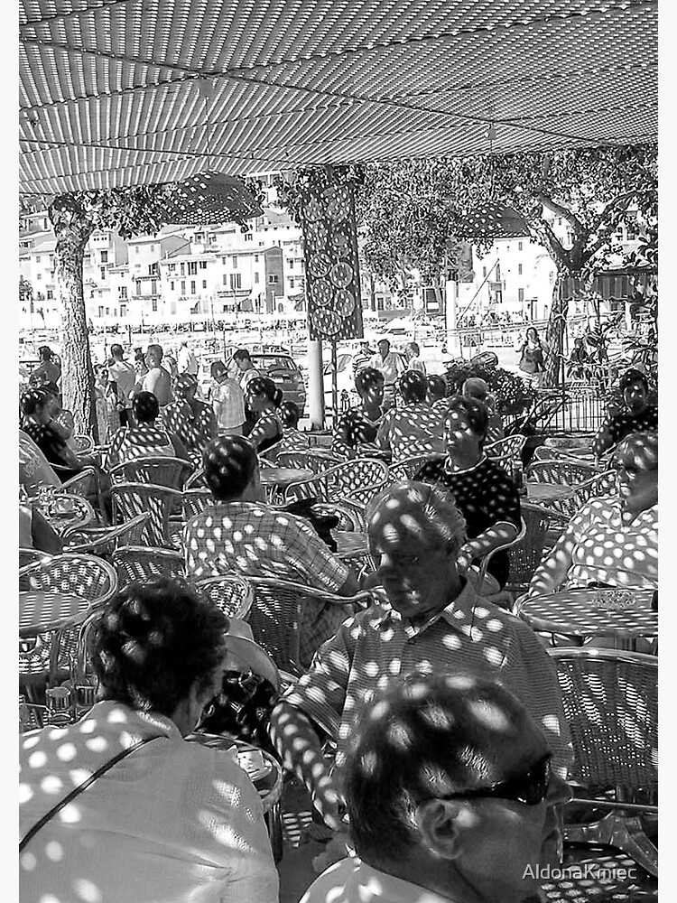 Cafe in Soler Black and White by AldonaKmiec