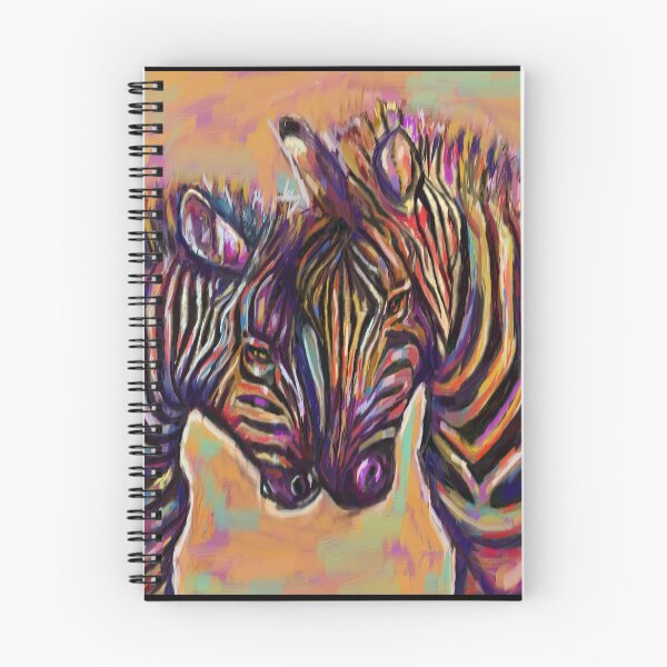 Item preview, Abstract zebra pair in bright colors designed and sold by KrakenSky.
