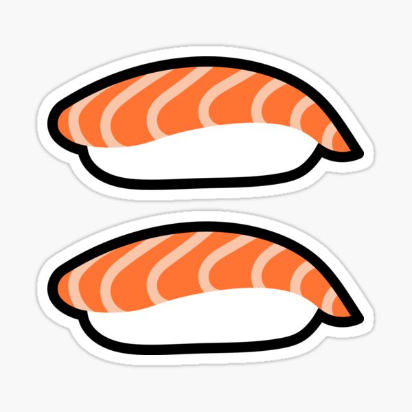 Cute Minimal Salmon Nigiri Sushi Sticker For Sale By Echoli Redbubble