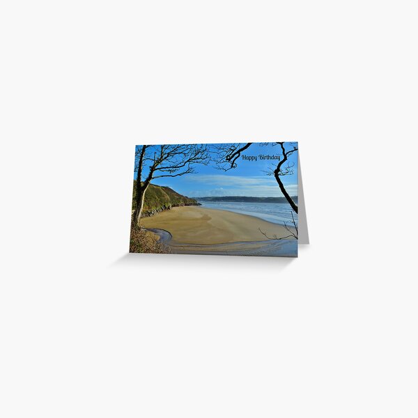 Artikel-Vorschau von Scott's Bay, Llansteffan - Birthday Card, designt und verkauft von Photos of Wales.