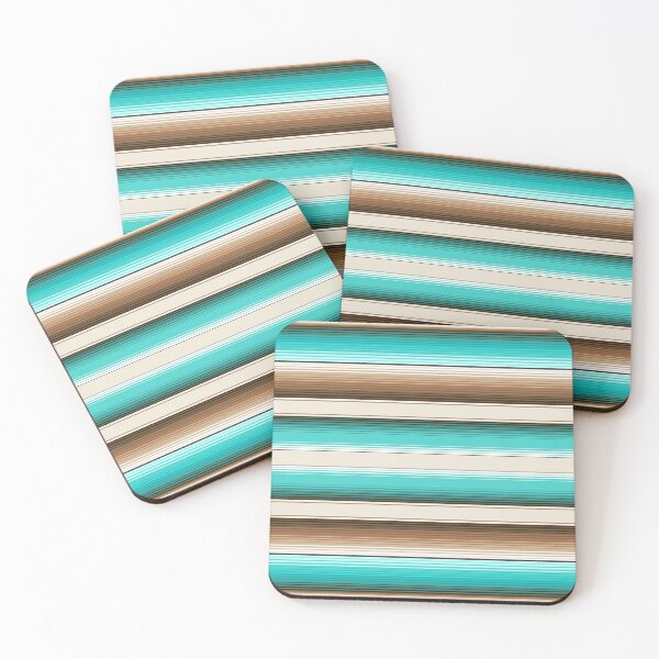 Item preview, Teal, Brown and Navajo White Southwest Serape Blanket Stripes designed and sold by Artefficient.