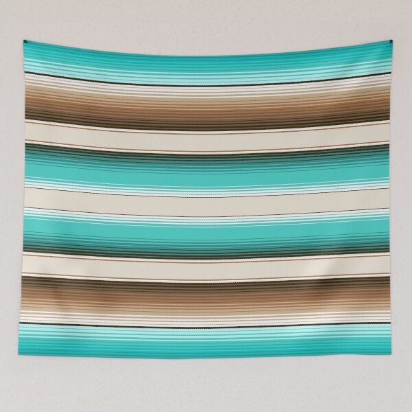 Item preview, Teal, Brown and Navajo White Southwest Serape Blanket Stripes designed and sold by Artefficient.
