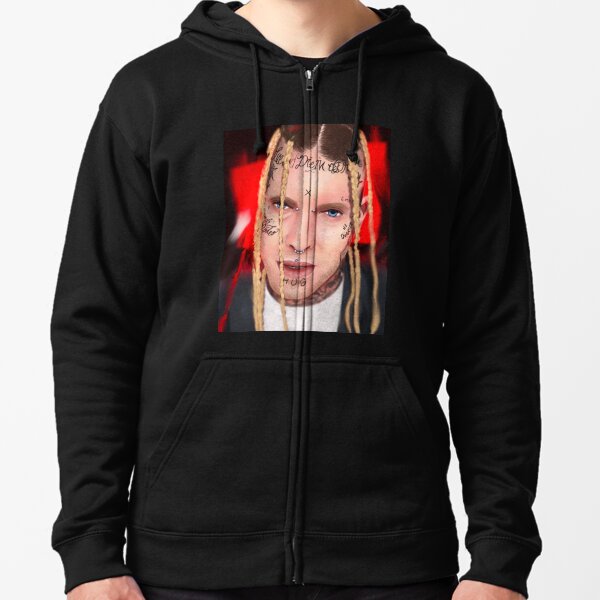 White Boy, rapper, artist, male, portrait, face, tattoos,rap, music Zipped Hoodie