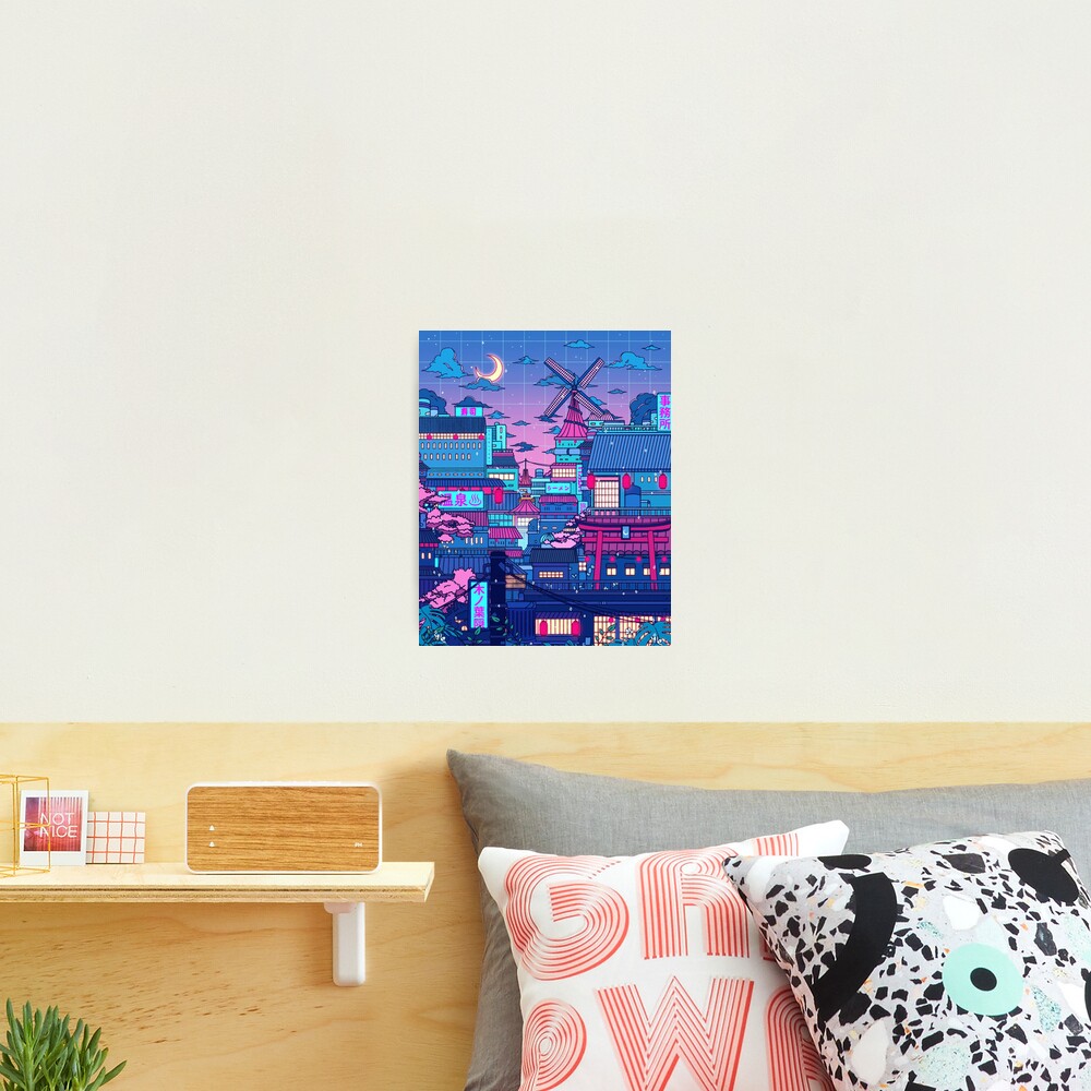 Cyberpunk Village Photographic Print