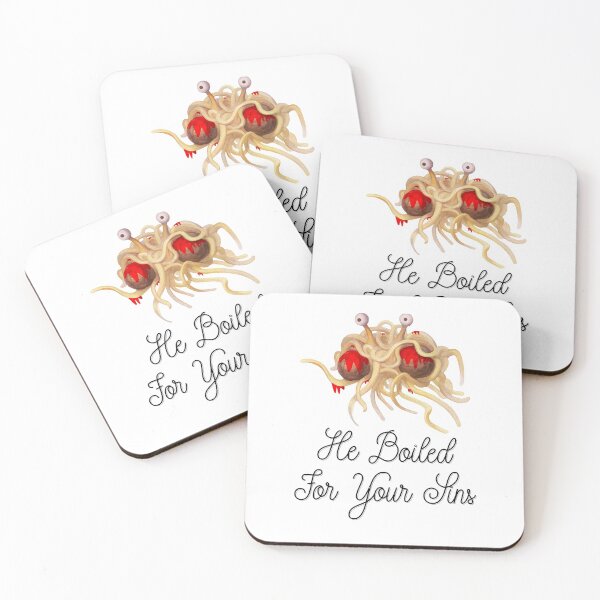 Item preview, Flying Spaghetti Monster - He Boiled For Your Sins designed and sold by sherwinc.