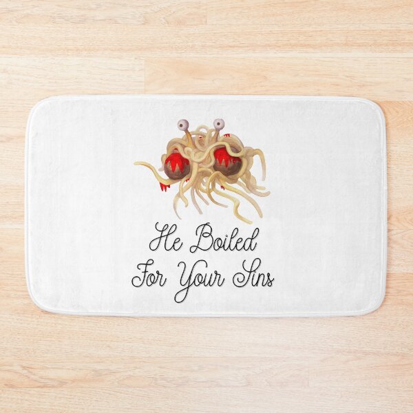 Item preview, Flying Spaghetti Monster - He Boiled For Your Sins designed and sold by sherwinc.