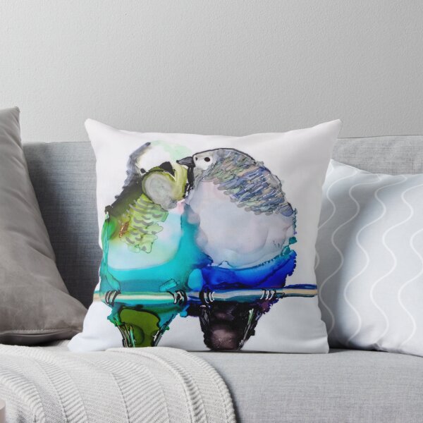 Item preview, Original Alcohol Ink Painting of Love Birds designed and sold by RedRoofStudio.