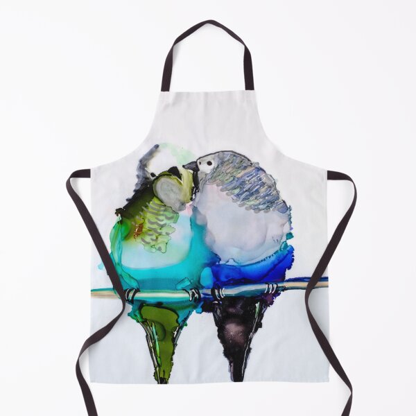 Item preview, Original Alcohol Ink Painting of Love Birds designed and sold by RedRoofStudio.