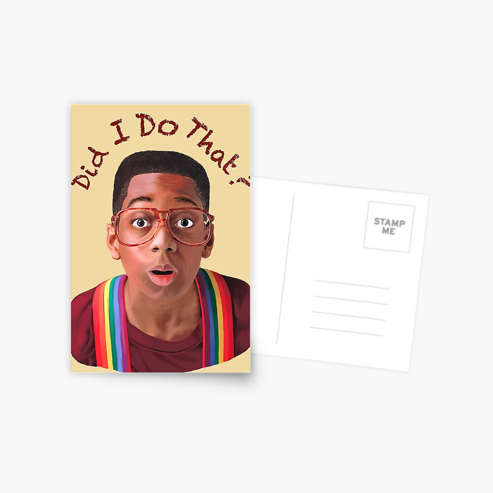 "Steve Urkel ~Did I do that?" Postcard by bobagens | Redbubble