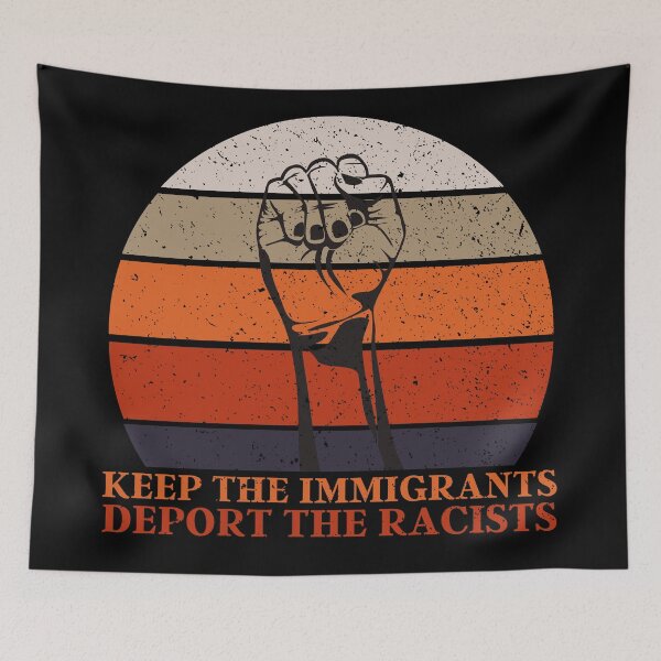 Item preview, Keep The Immigrants Deport The Racists | Retro Equality Sunset designed and sold by KauzSL.