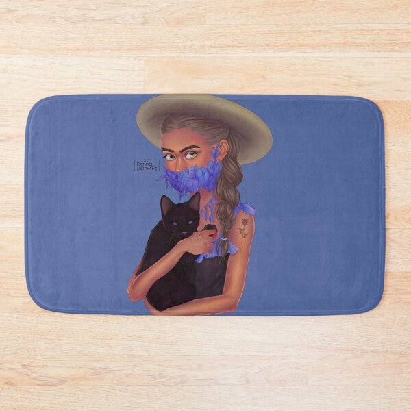 Item preview, Witch flower mask and a black familiar cat designed and sold by DaintyDan.