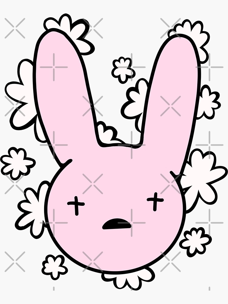 “Bad Bunny Floral Bunny” Sticker for Sale by xopaints | Redbubble
