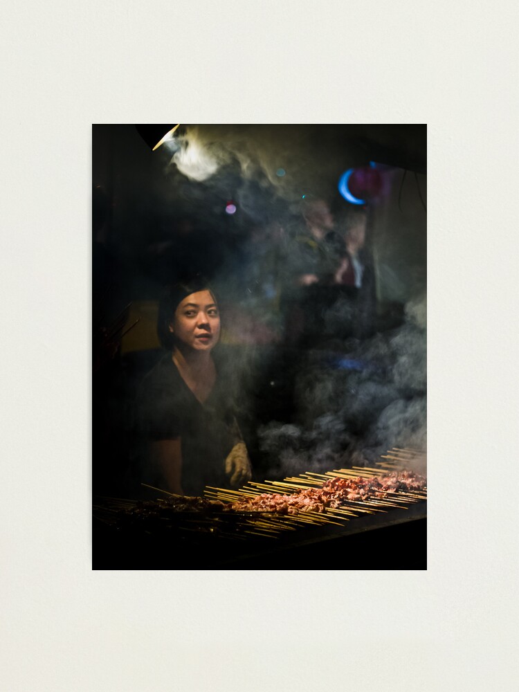 Alternate view of Satay Vendor - White Night Photographic Print