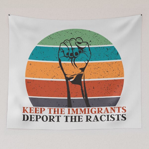 Item preview, Keep The Immigrants Deport The Racists | Retro Equality Sunset 2 designed and sold by KauzSL.
