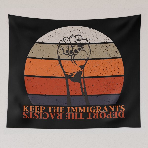 Item preview, Keep The Immigrants Deport The Racists | Retro Equality Sunset 3 designed and sold by KauzSL.