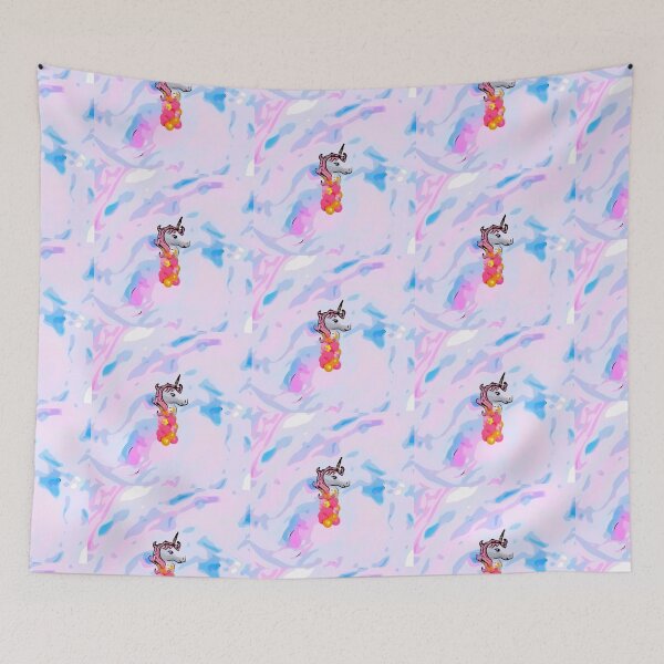 Item preview, Pink unicorn with flower balloons designed and sold by JosAwestuff.