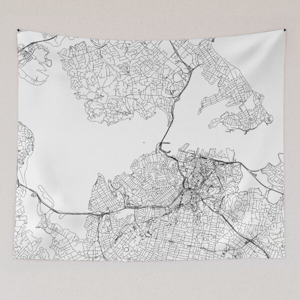 Item preview, Auckland White Map designed and sold by multiplicitymap.