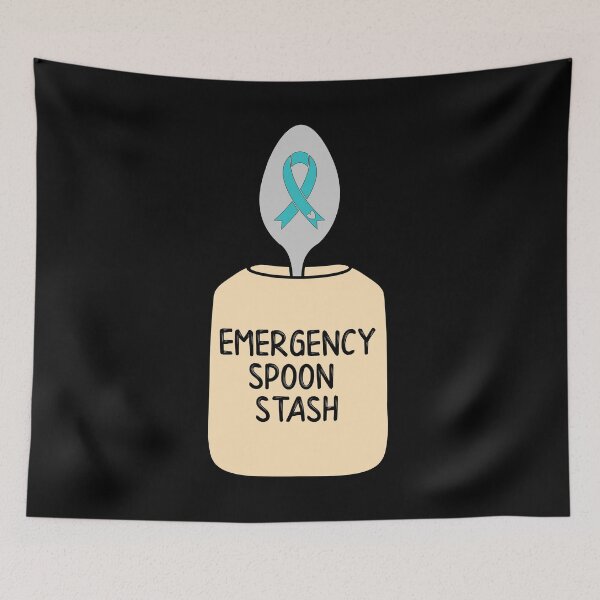 Item preview, Dysautonomia Emergency Spoon Stash  - Teal Awareness Ribbon Spoons for October designed and sold by NotEnoughSpoons.