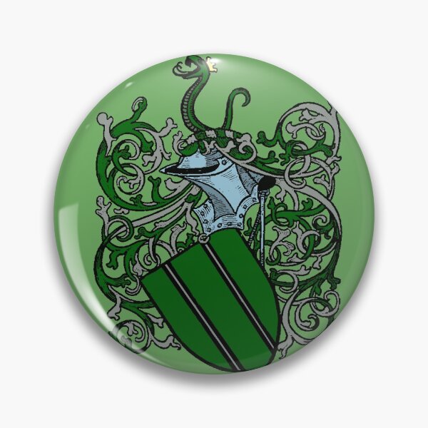 Item preview, Cunning and Ambitious Green and Silver Medieval House Crest featuring a Serpent designed and sold by themewbert.