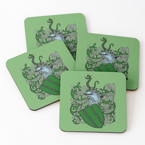 Item preview, Cunning and Ambitious Green and Silver Medieval House Crest featuring a Serpent designed and sold by themewbert.