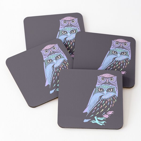 Item preview, Mosaic Owl Wood Cut Graphic, Pastel Owls designed and sold by CampingCritters.