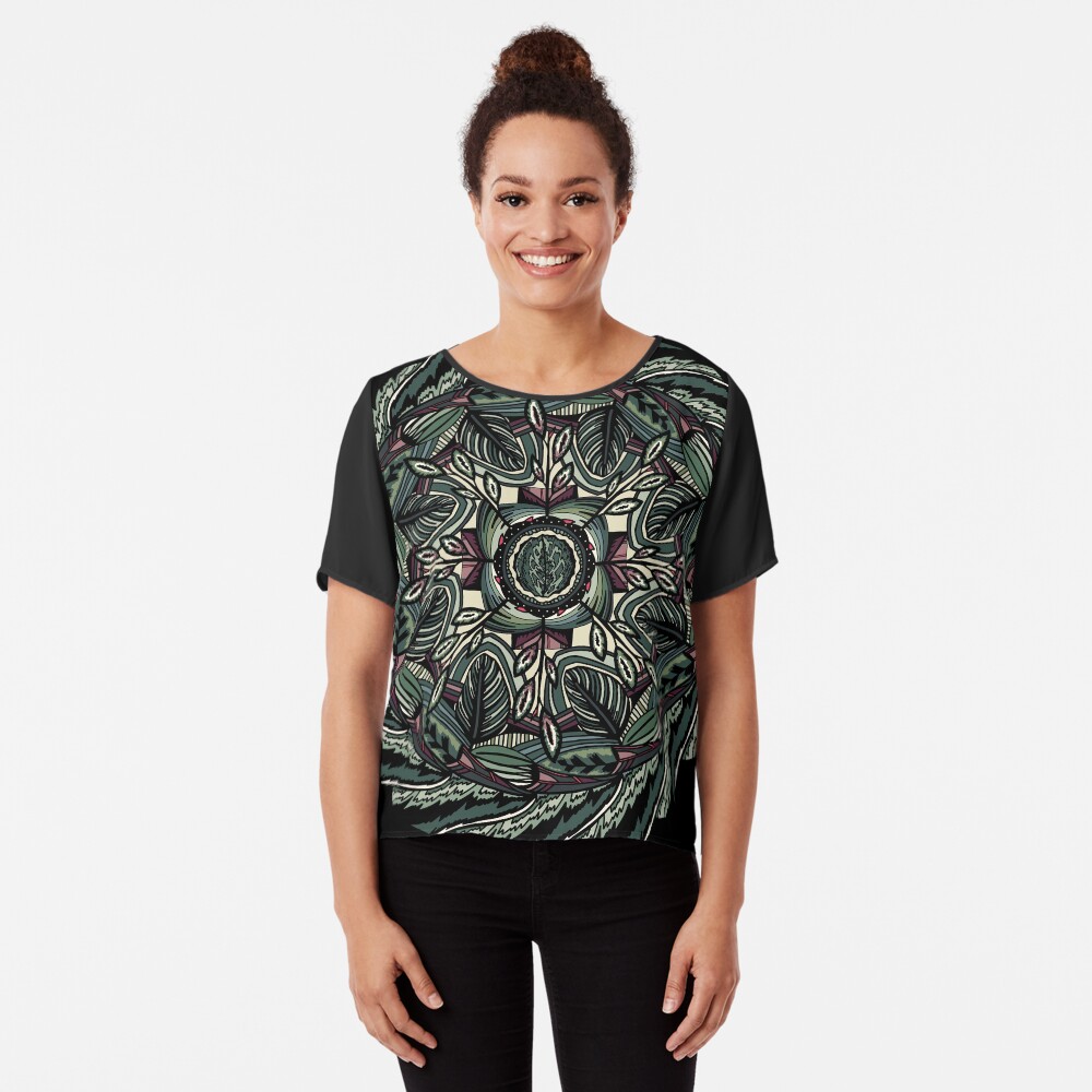 House Plants Mandala Chiffon Top