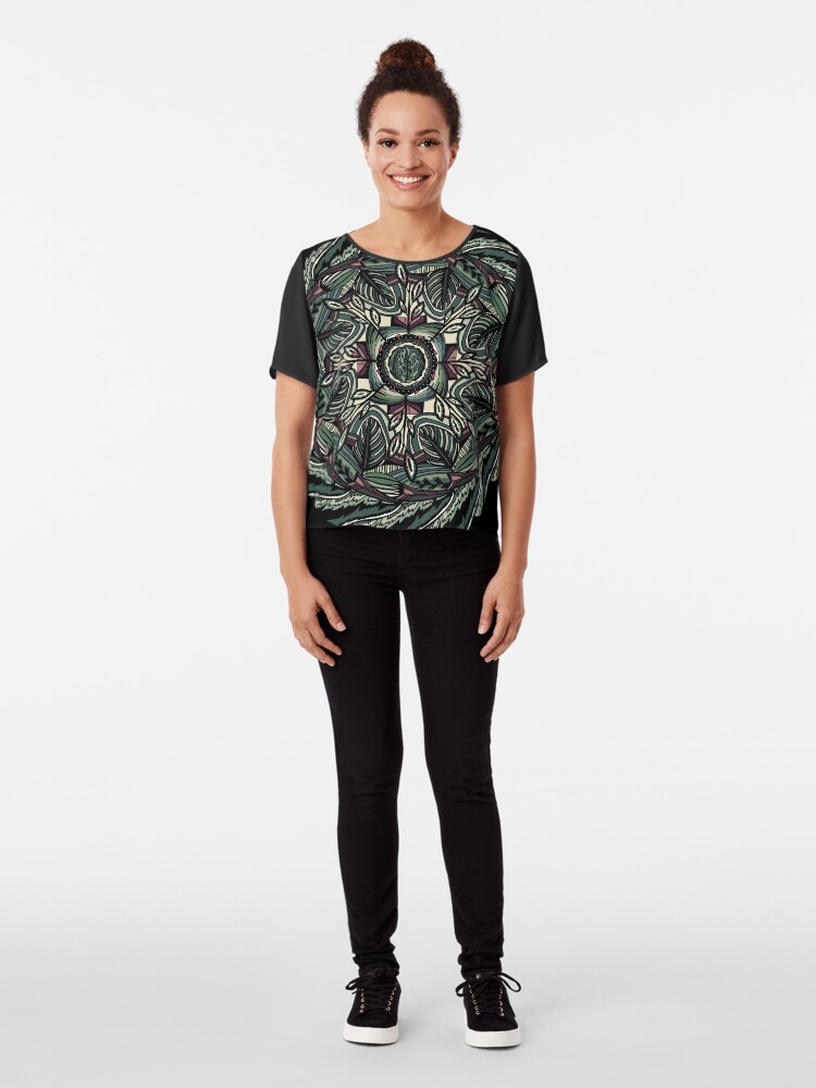 Alternate view of House Plants Mandala Chiffon Top