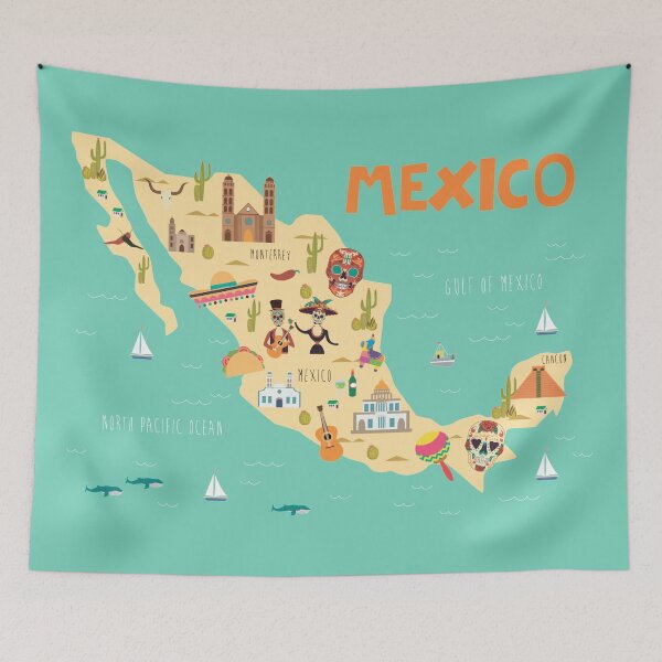 Item preview, MEXICO illustrated map designed and sold by Trio's Stuff.