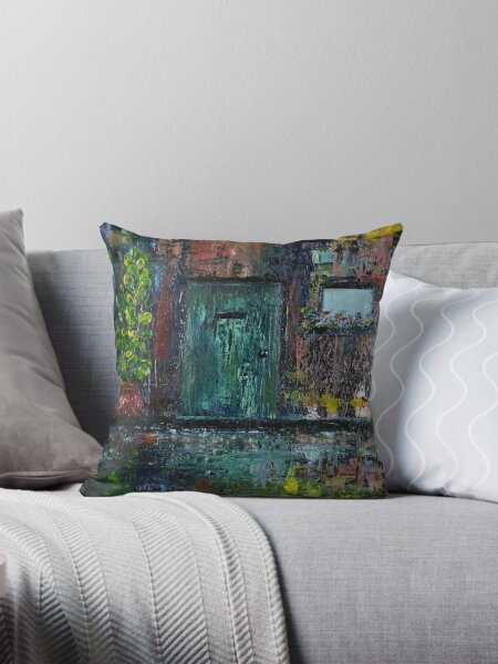 The Teal Door Throw Pillow