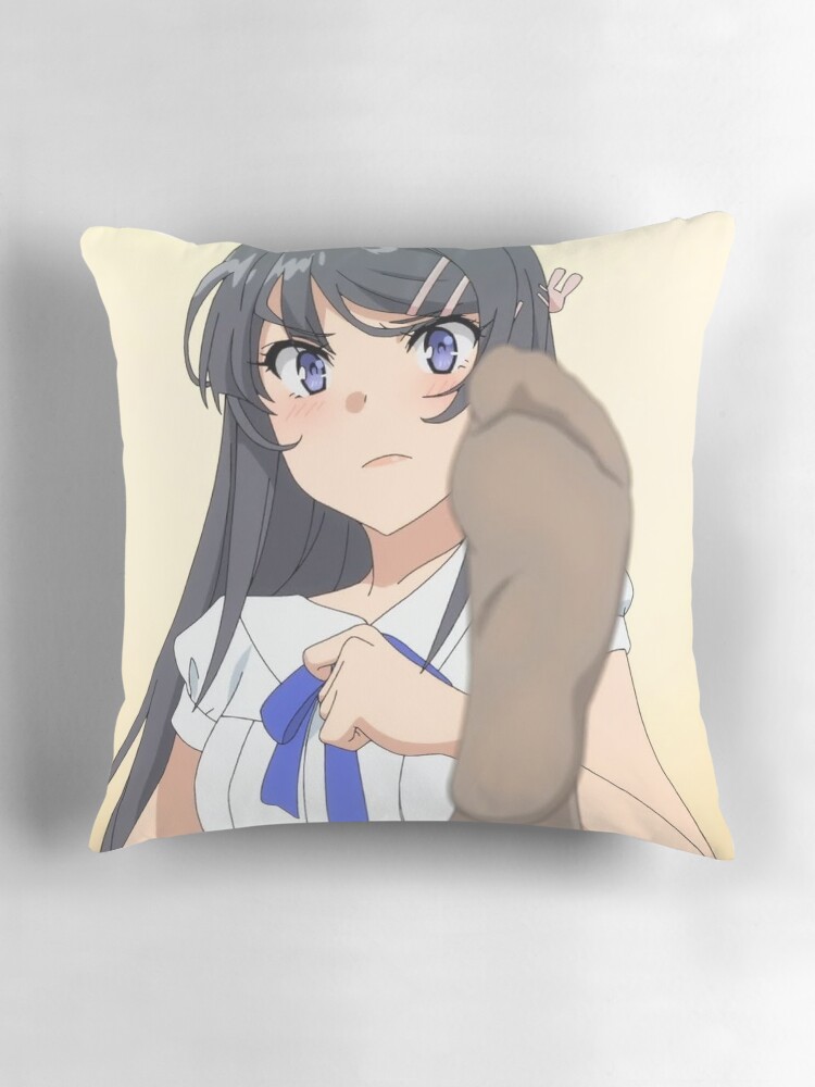 sakurajima mai feet rascal does not dream of bunny girl senpai Pillow for Sale by 2Cute 2bThisSad Redbubble