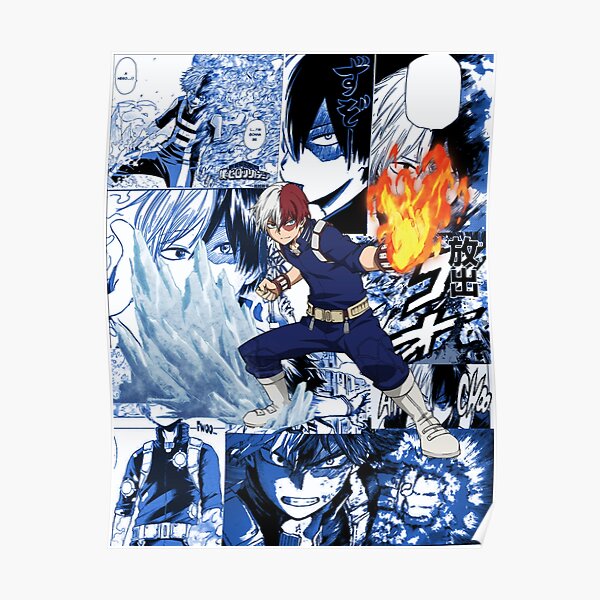 Shoto Todoroki Manga Collage Poster