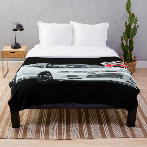 WHITE GTR R32 Skyline Throw Blanket