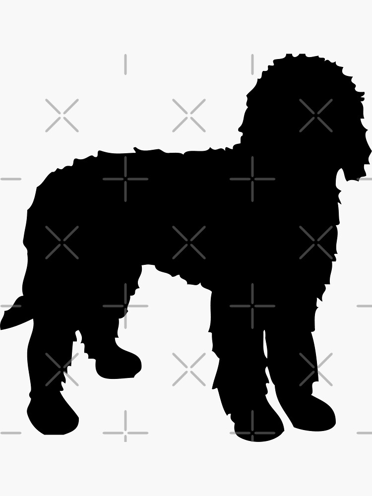 Download "Labradoodle Silhouette" Sticker by emrdesigns | Redbubble