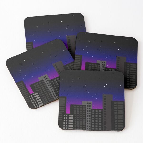 Item preview, Night city against the background of the starry sky designed and sold by AlenserArt.