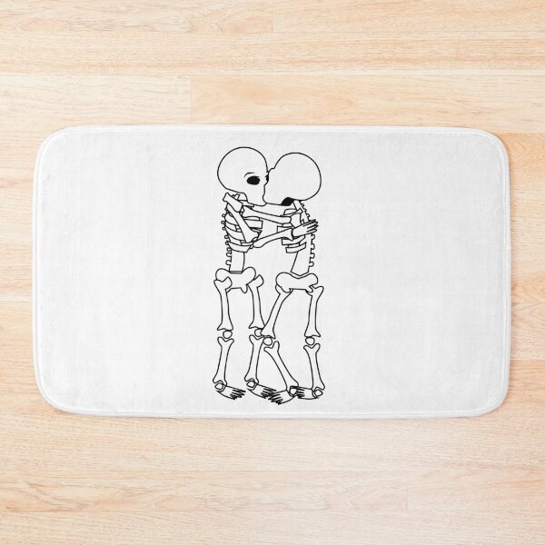 Item preview, Black and white skeletons kissing love for halloween designed and sold by Astralia.