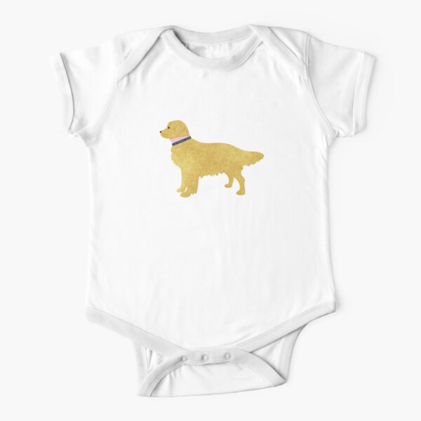 Preppy Golden Retriever Short Sleeve Baby One-Piece